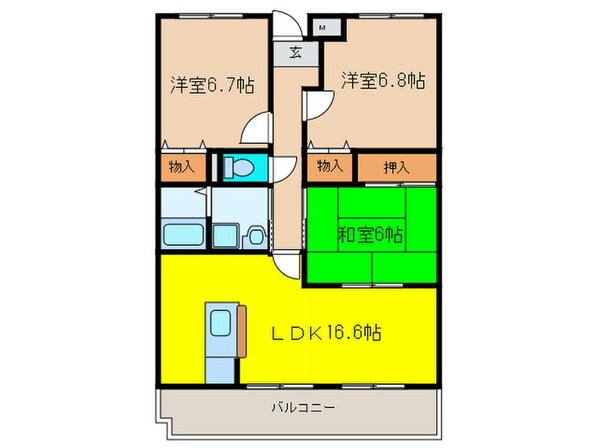 パティオ宝塚の物件間取画像